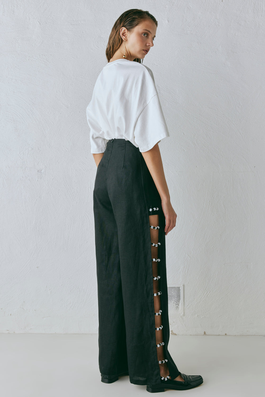 Tia Linen Pants Black