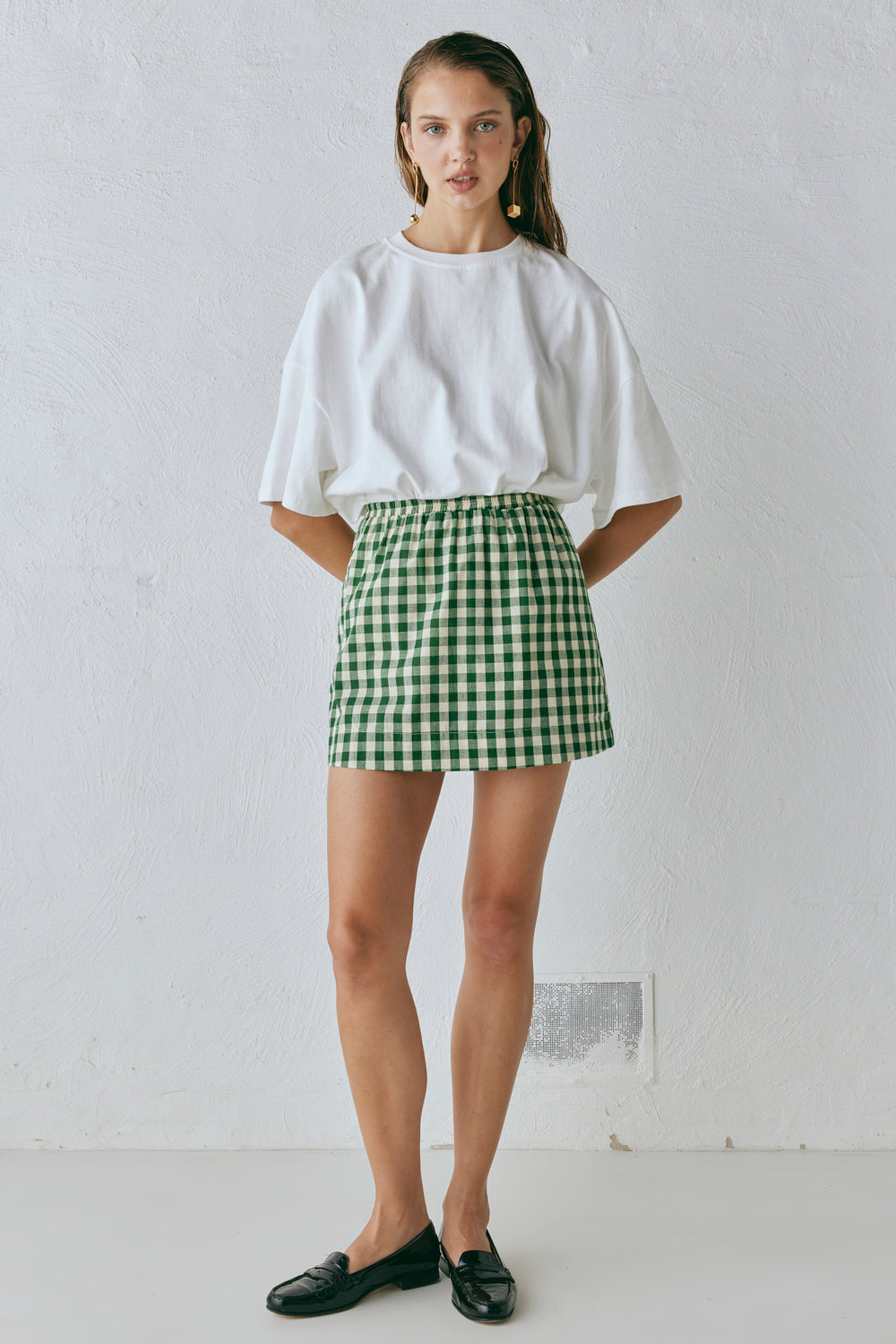 Elka Mini Skirt Green Check