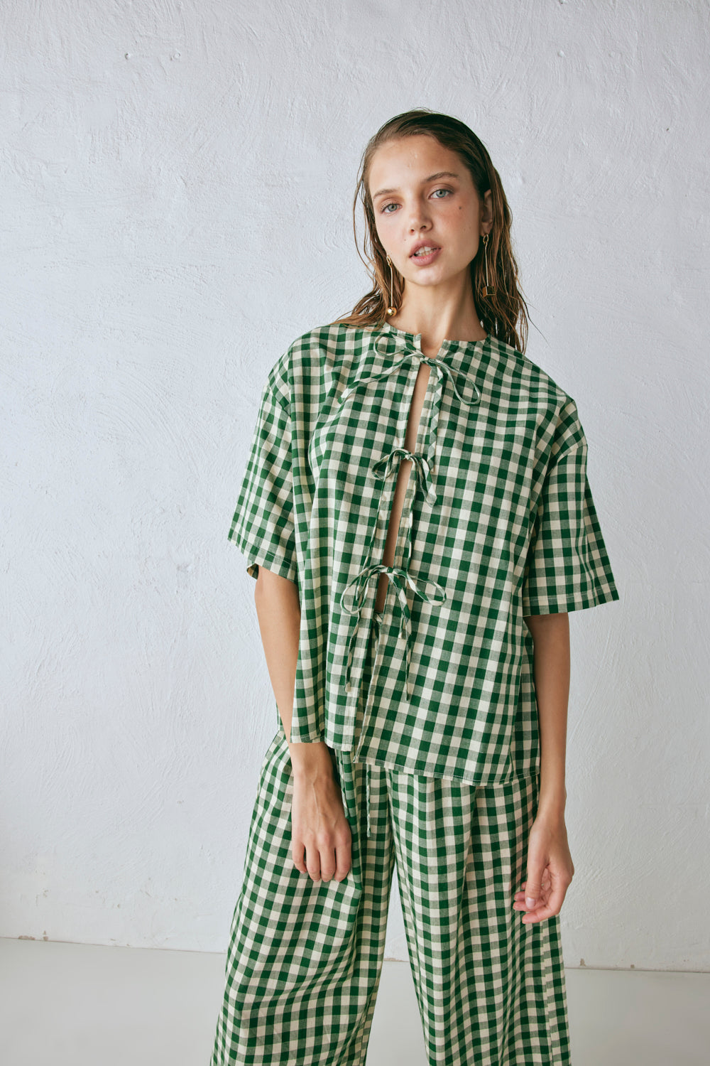 Naomi Smock Top Green Check