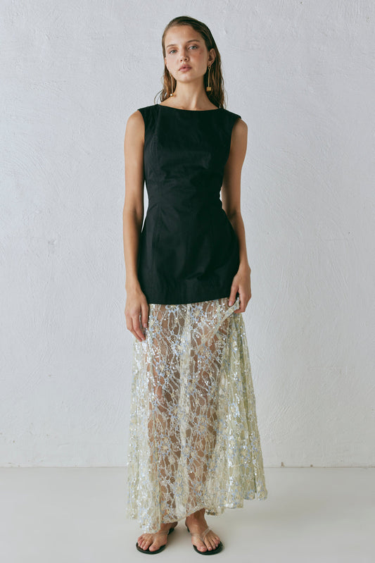 Robbie Sequin Maxi Dress Black