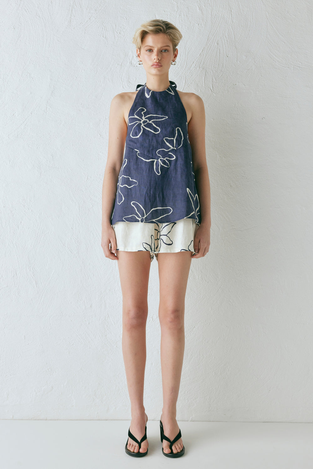 Sierra Linen Top Fleur
