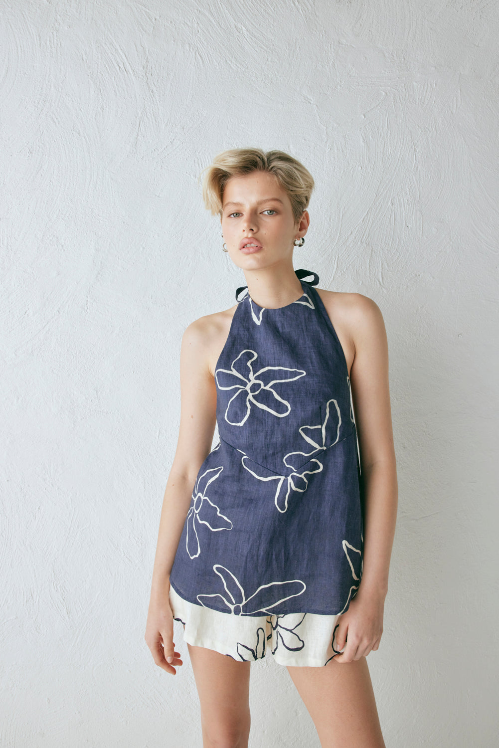 Sierra Linen Top Fleur