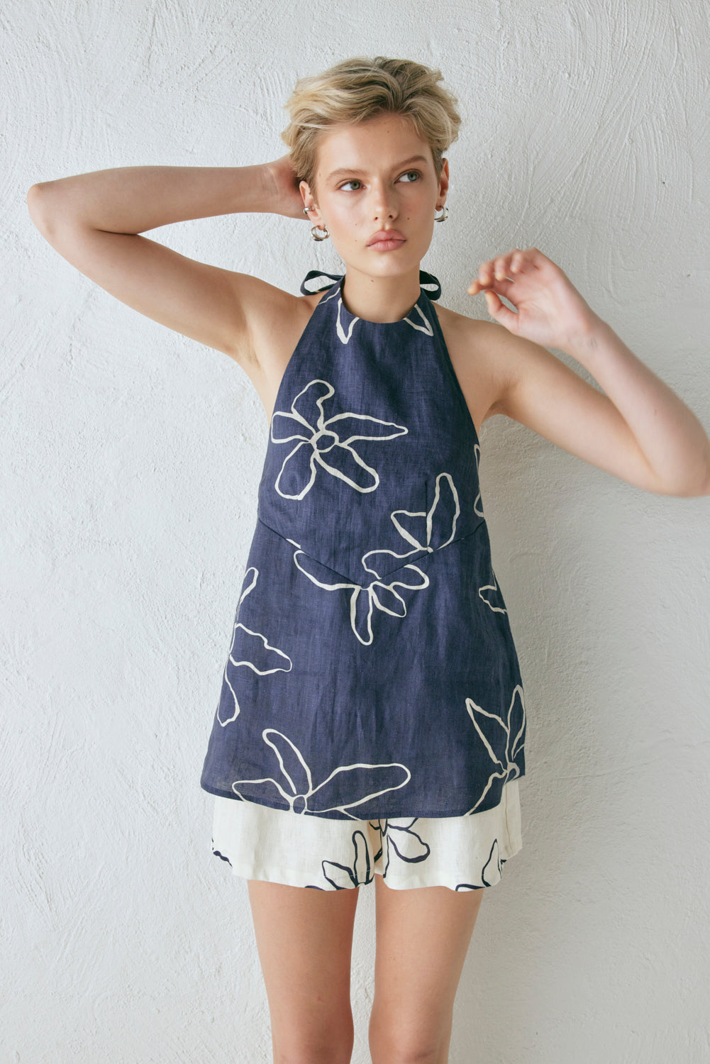 Sierra Linen Top Fleur