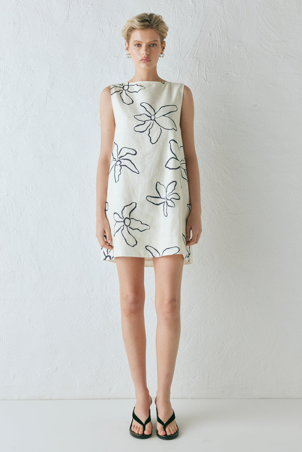 Aftersun Linen Mini Dress Fleur