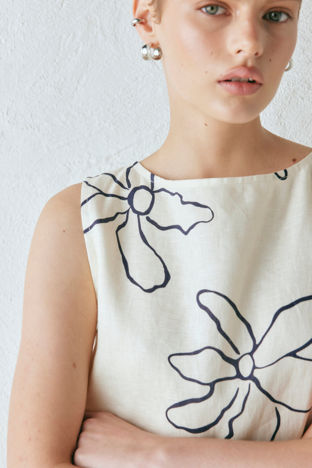 Aftersun Linen Mini Dress Fleur
