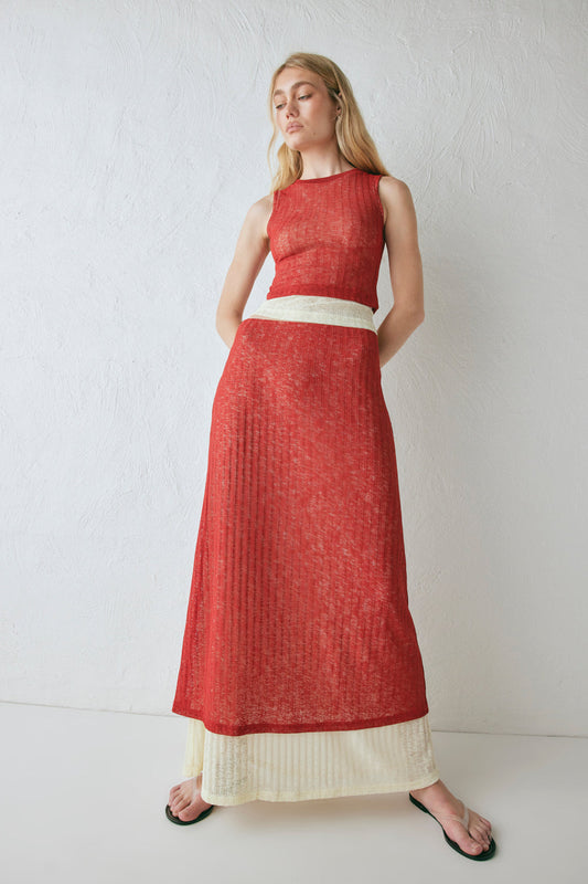 Jil Maxi Skirt Burnt Red