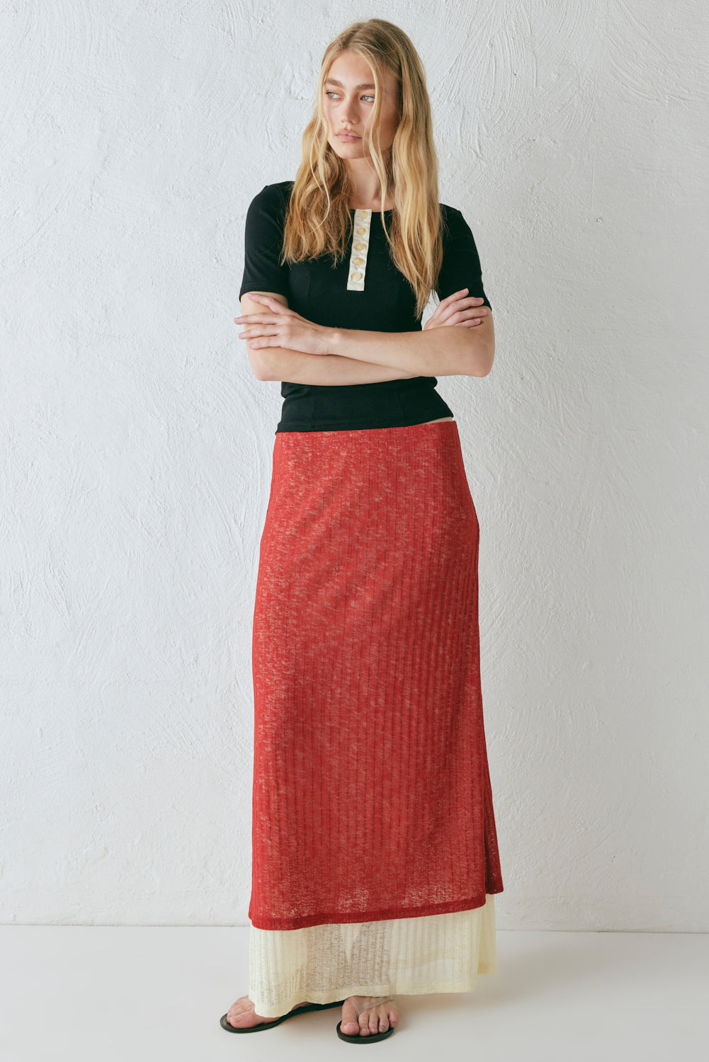Jil Maxi Skirt Burnt Red
