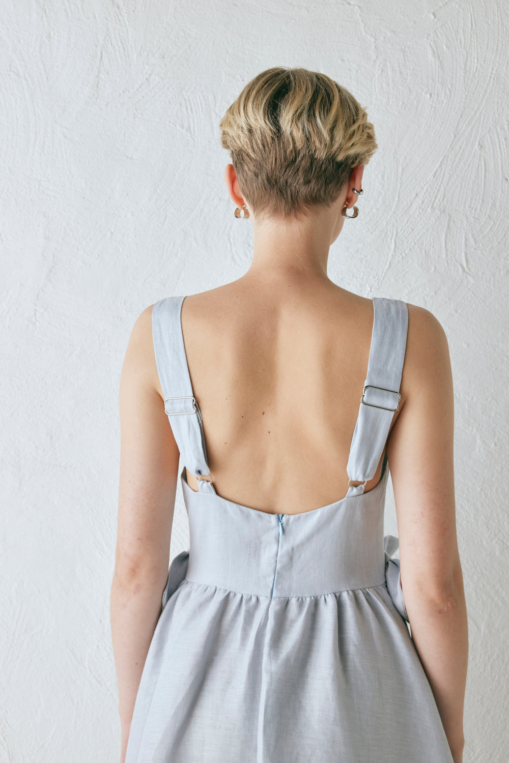 Daphne Linen Midi Dress Powder