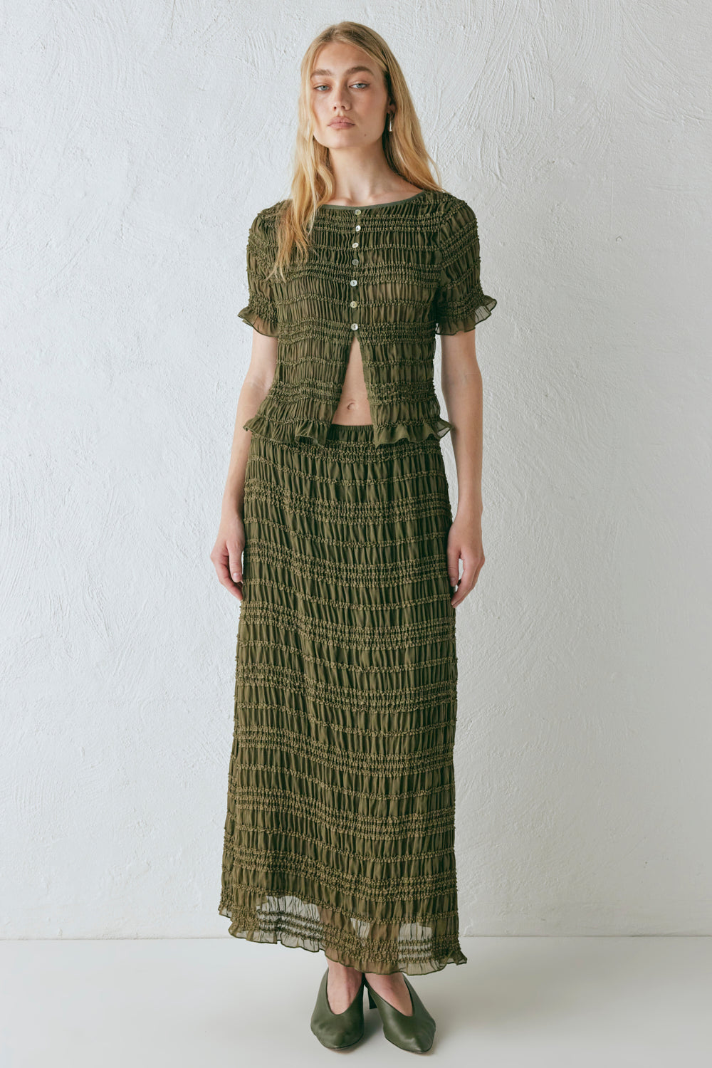 Mia Midi Skirt Khaki
