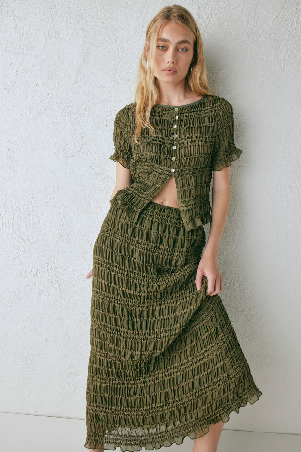 Mia Midi Skirt Khaki