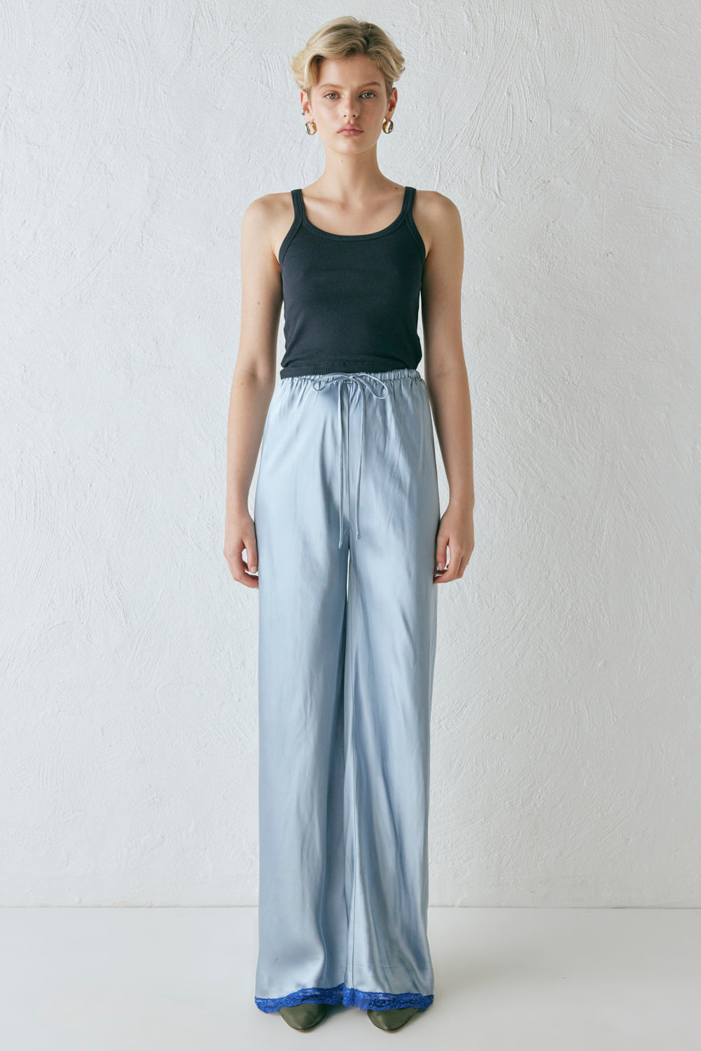 Josefin Satin Pants Sky