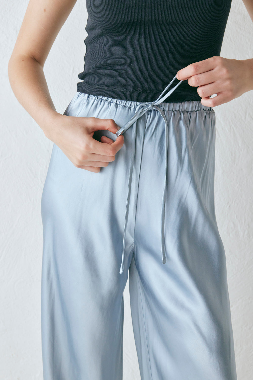 Josefin Satin Pants Sky