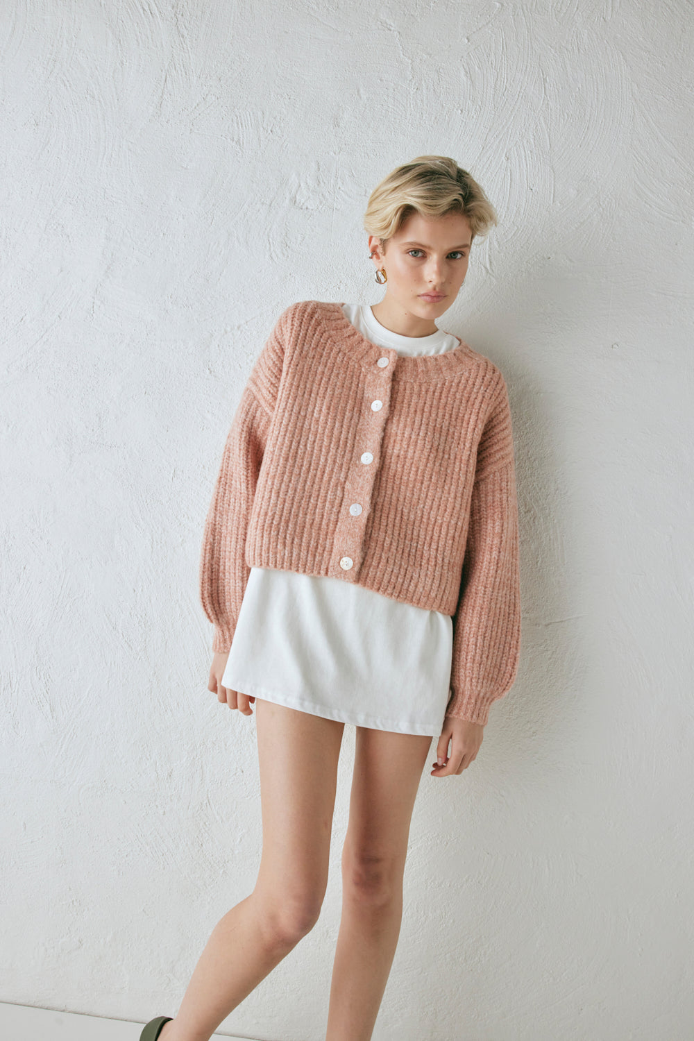 Elsie Knit Cardigan Rose Marle