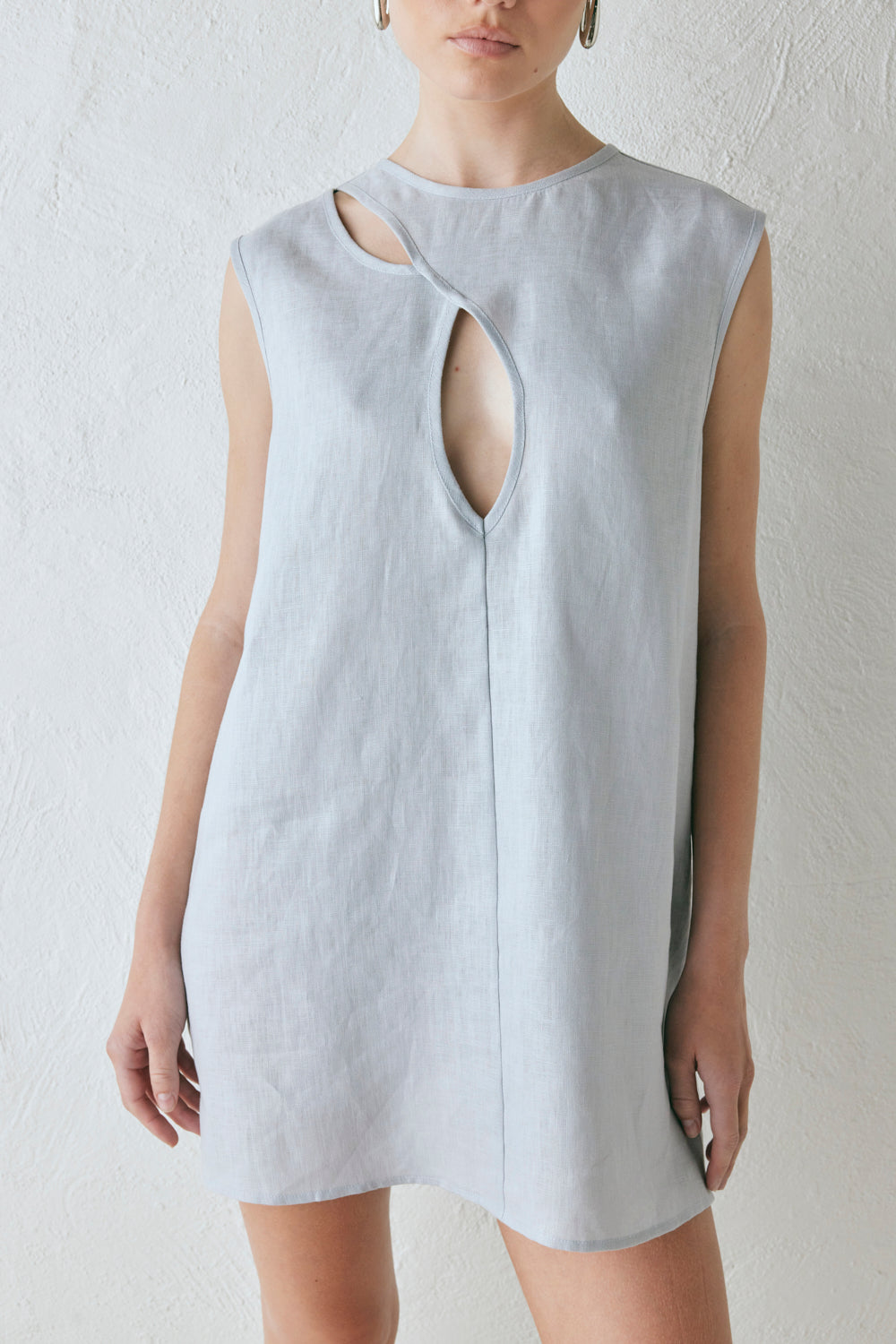 Yuri Linen Mini Dress Powder