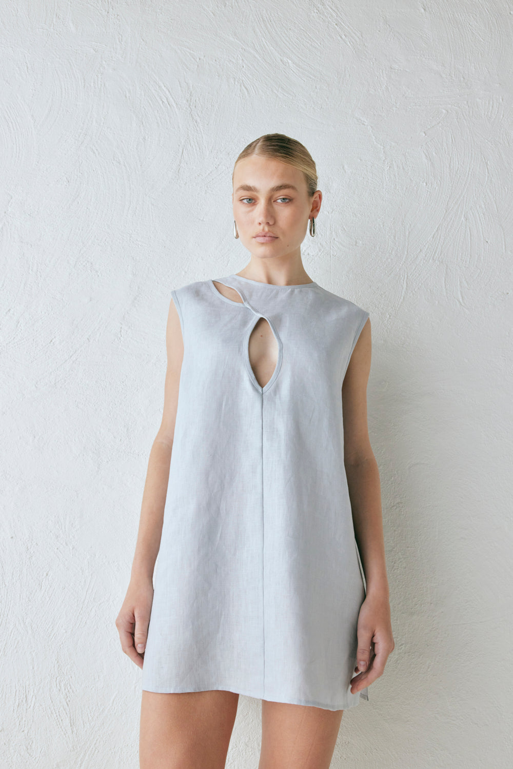 Yuri Linen Mini Dress Powder