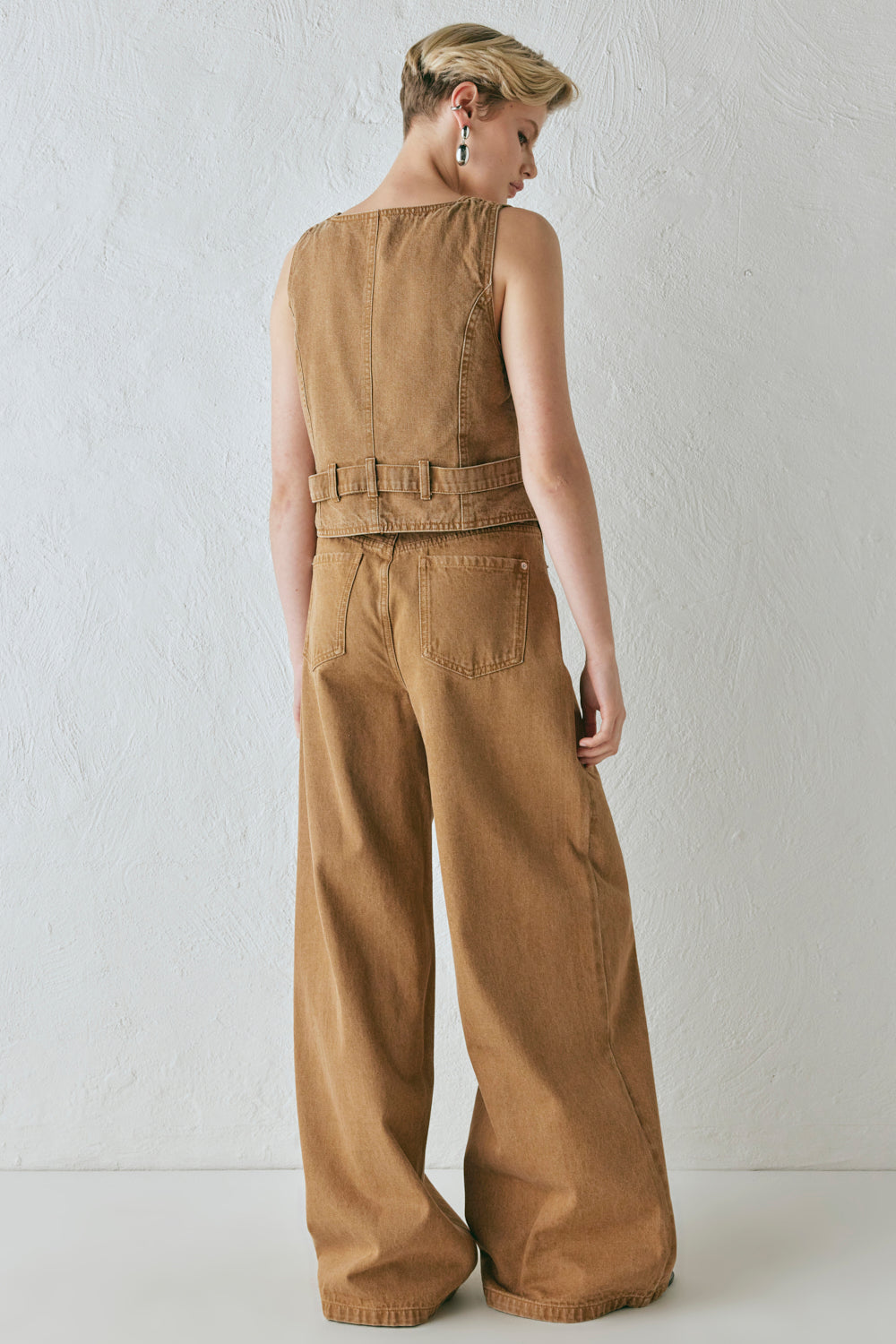 Ali Denim Vest Tan