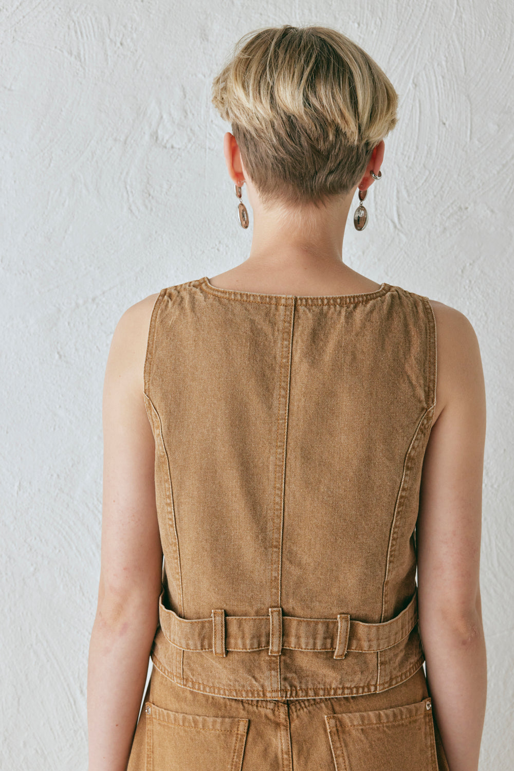 Ali Denim Vest Tan