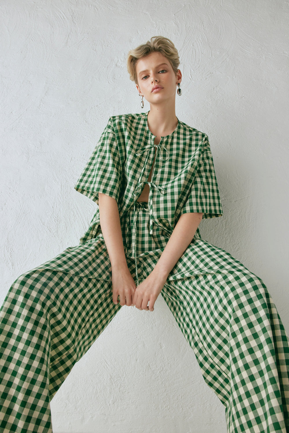 Naomi Smock Top Green Check