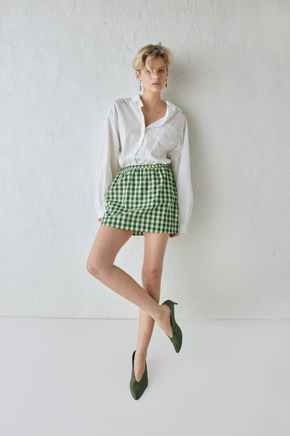Elka Mini Skirt Green Check