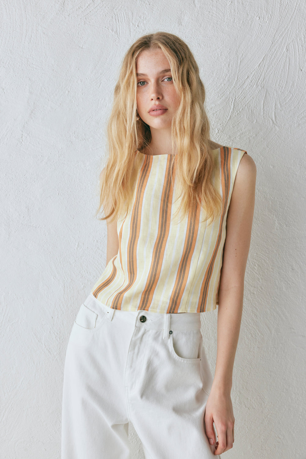 Ama Linen Top Stripe