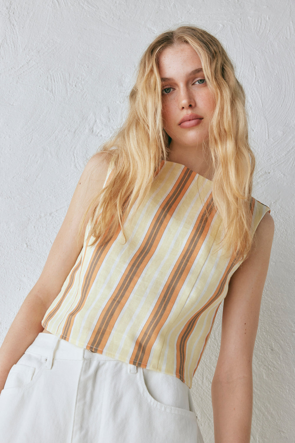 Ama Linen Top Stripe