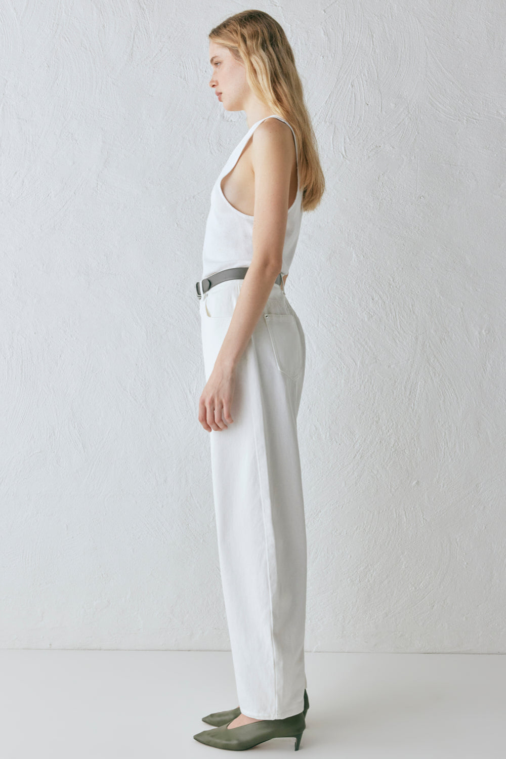 Lex Barrel Denim Jeans White
