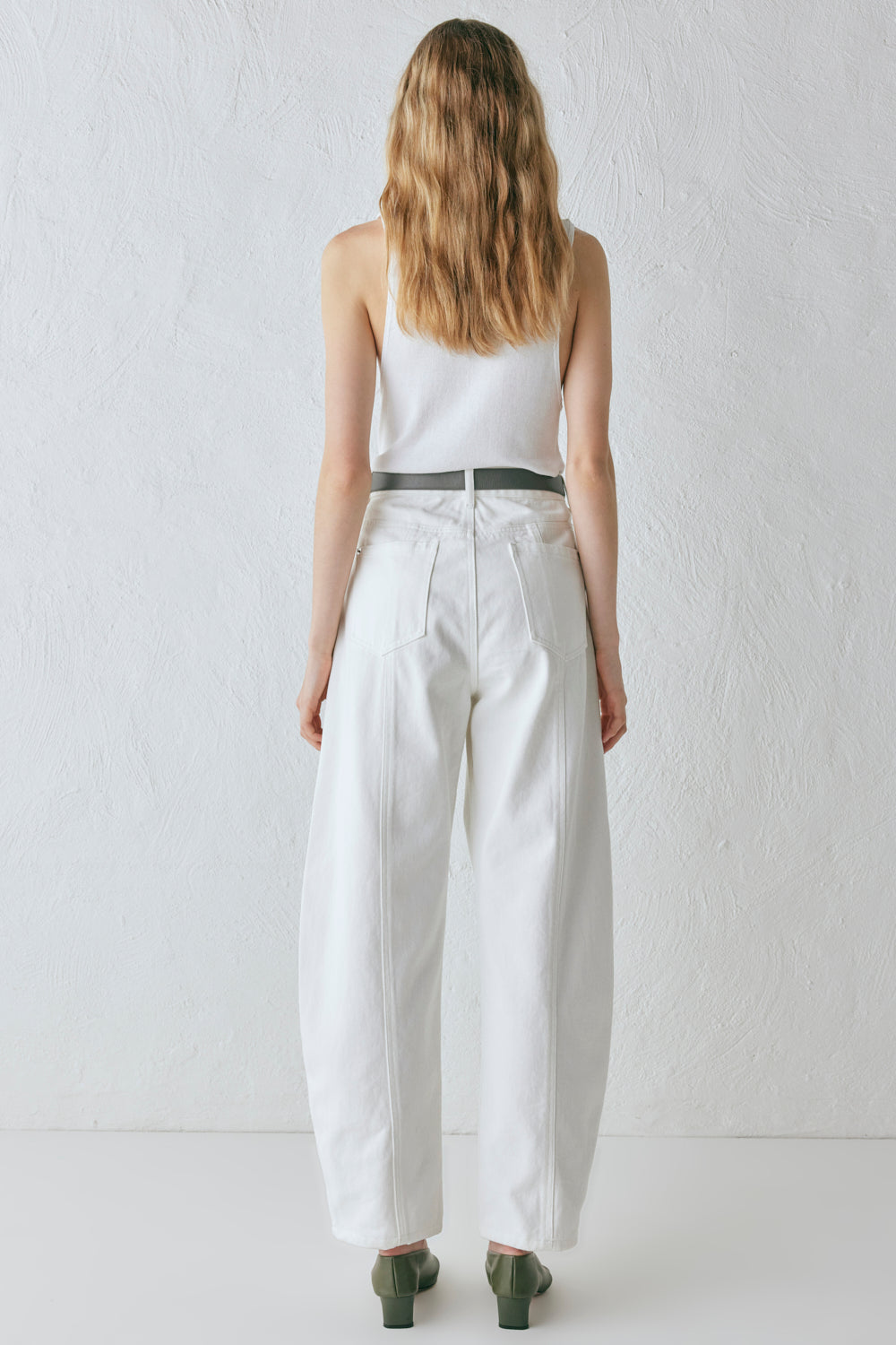Lex Barrel Denim Jeans White