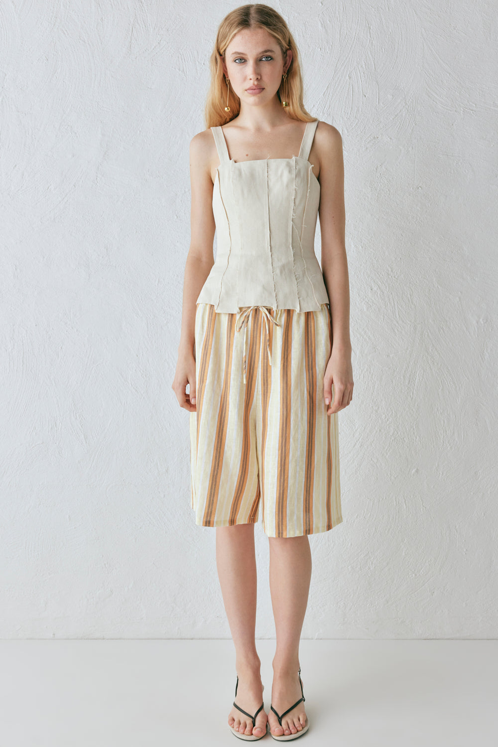 Ama Linen Bermuda Shorts Stripe