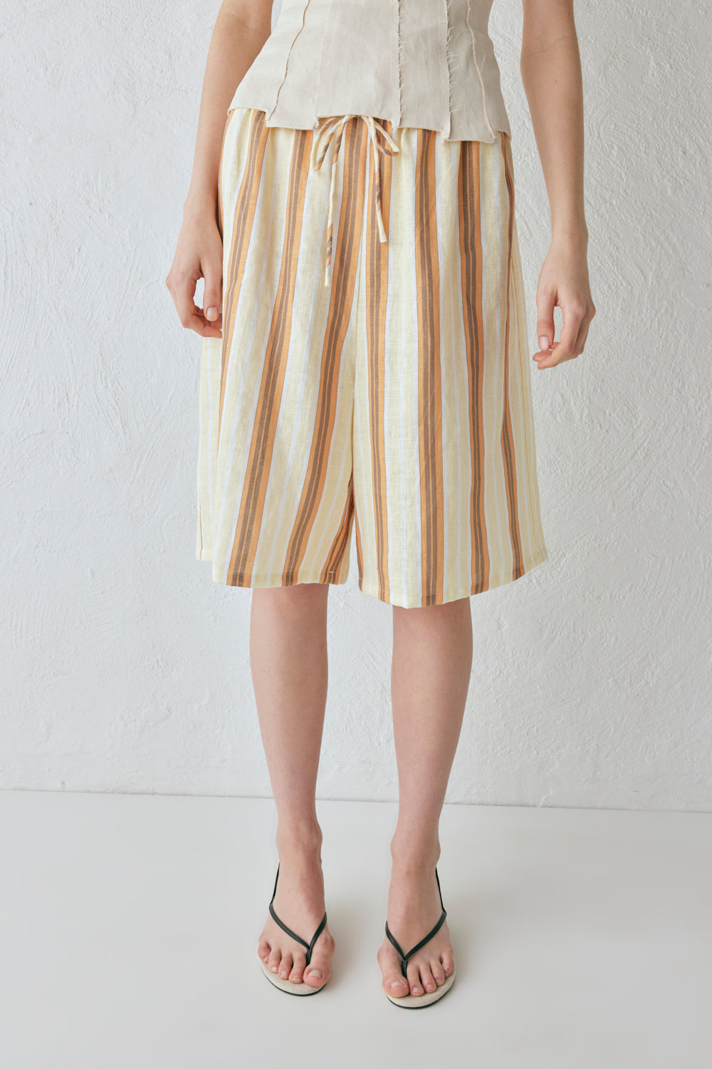 Ama Linen Bermuda Shorts Stripe