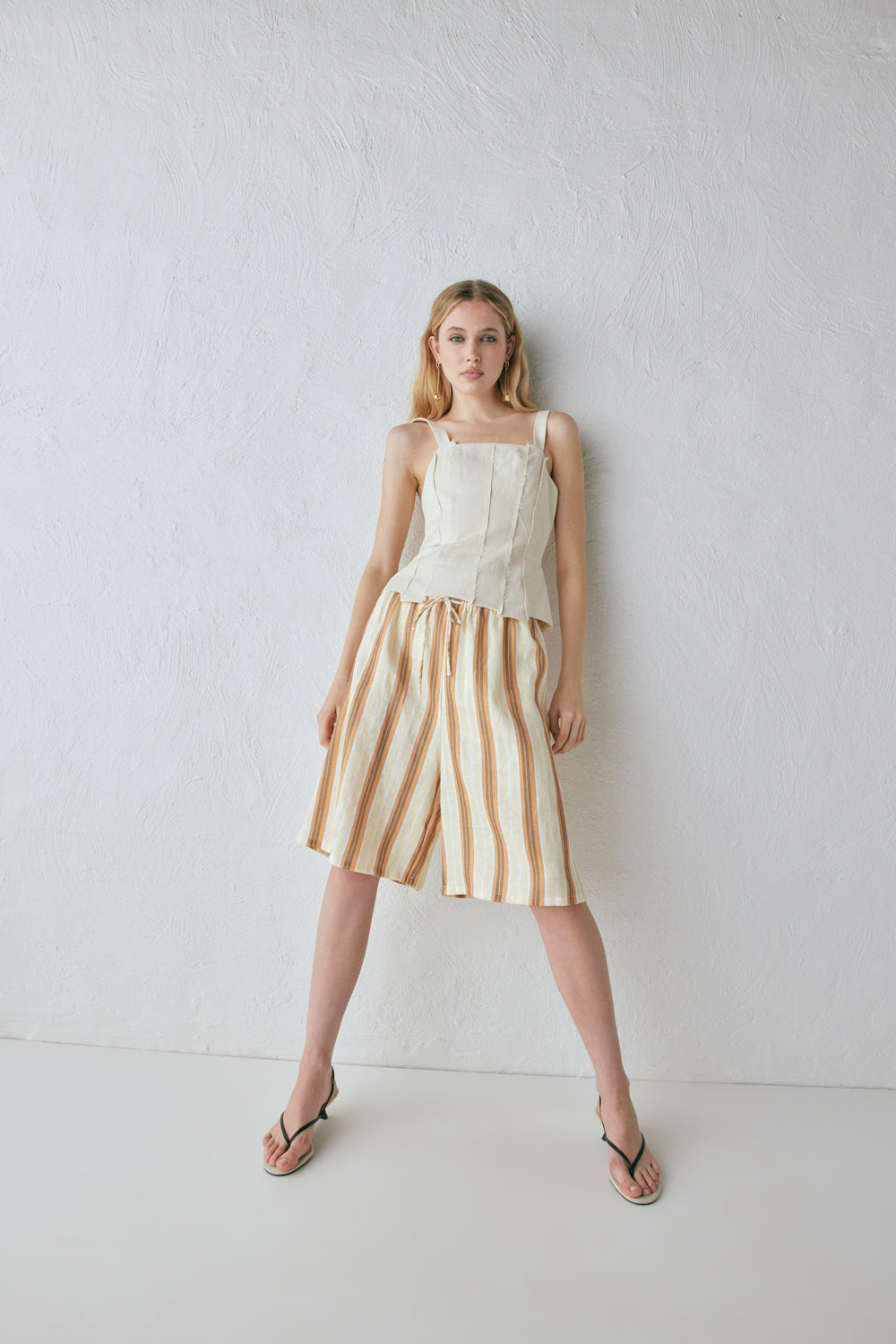Ama Linen Bermuda Shorts Stripe