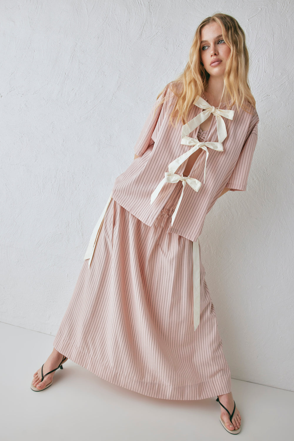Naomi Smock Top Pink Stripe