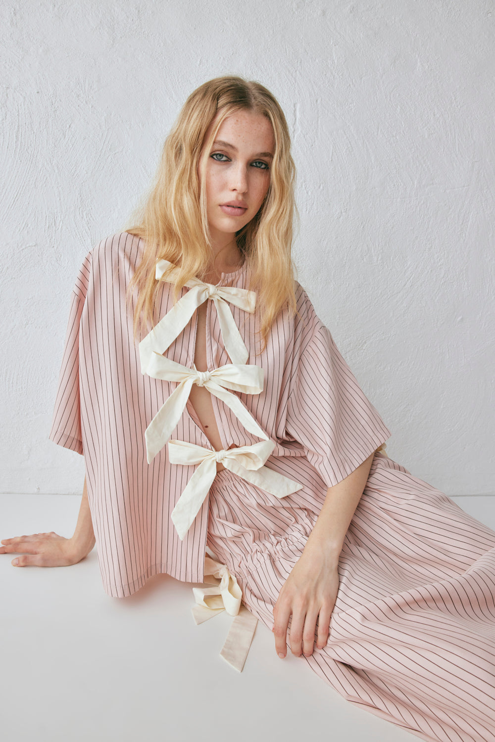 Naomi Smock Top Pink Stripe