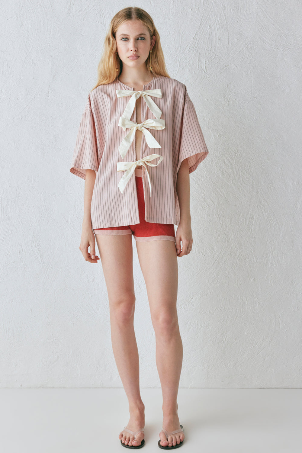 Naomi Smock Top Pink Stripe