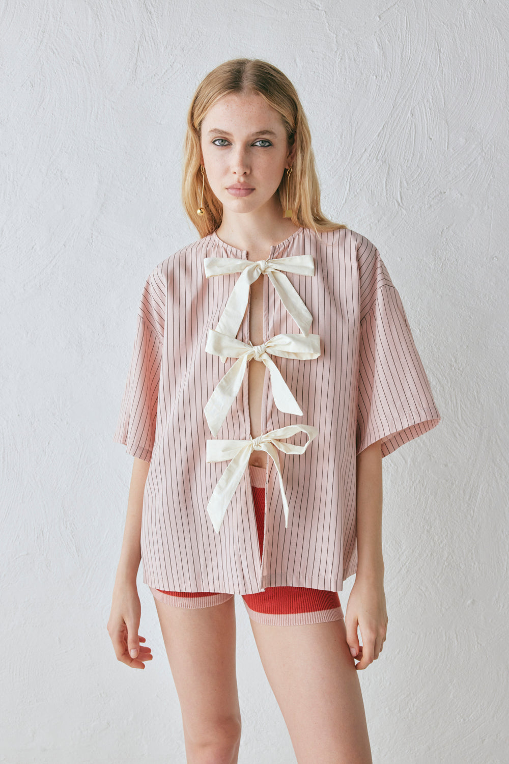 Naomi Smock Top Pink Stripe