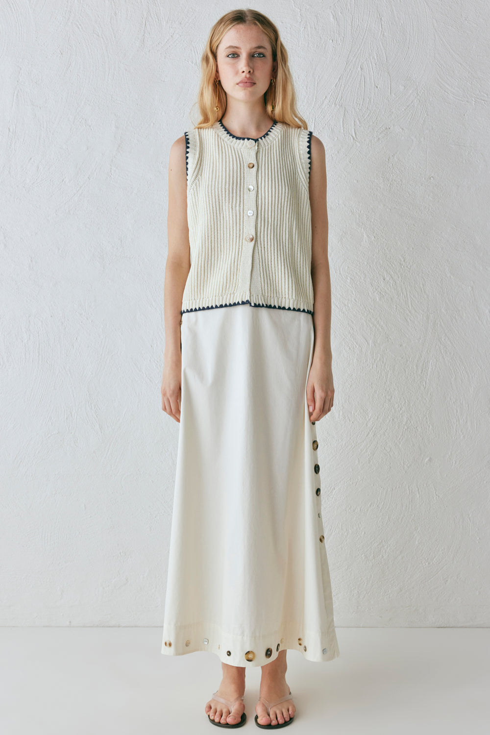Alek Midi Skirt Cream