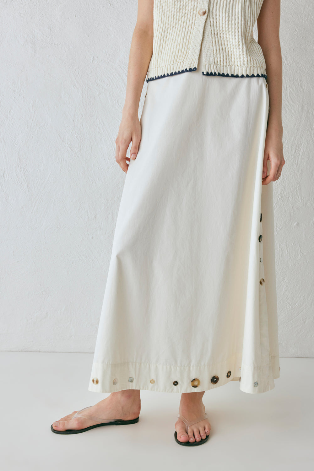 Alek Midi Skirt Cream