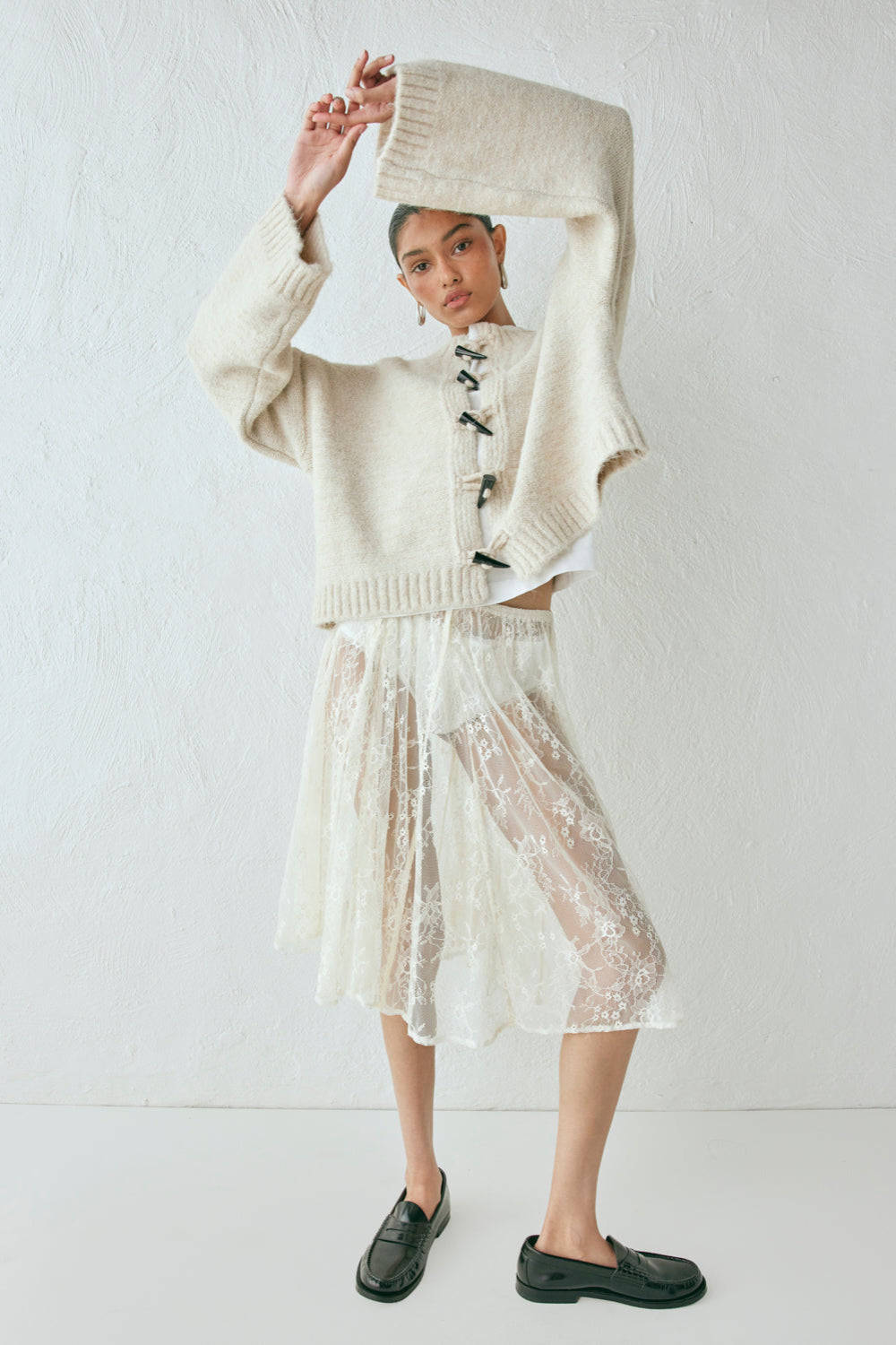 Leni Knit Cardigan Oat Marle