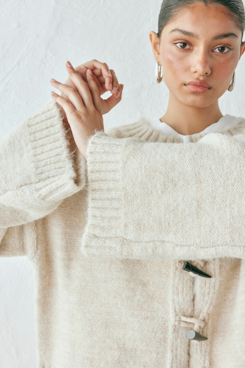 Leni Knit Cardigan Oat Marle