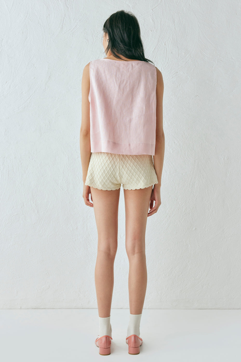 Nessa Linen Smock Top Pink