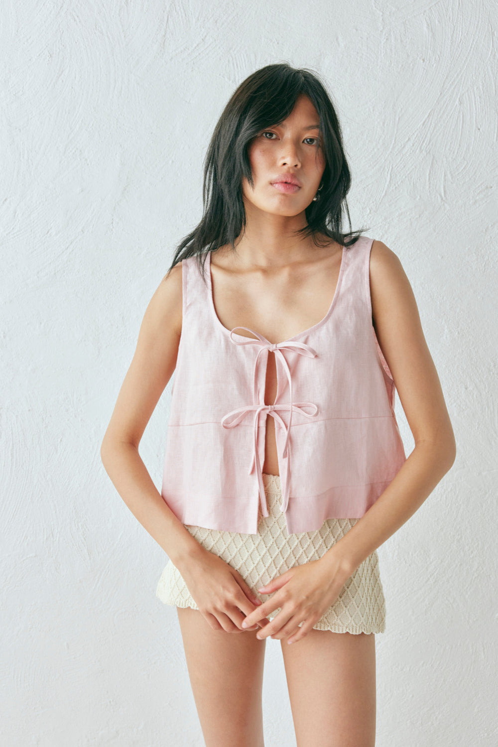 Nessa Linen Smock Top Pink