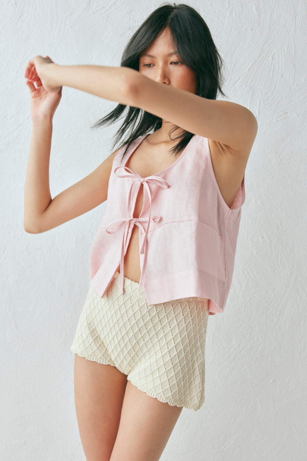 Nessa Linen Smock Top Pink