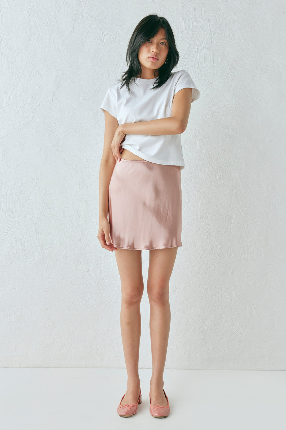 Vintage Lover Bias Cut Mini Skirt Rose