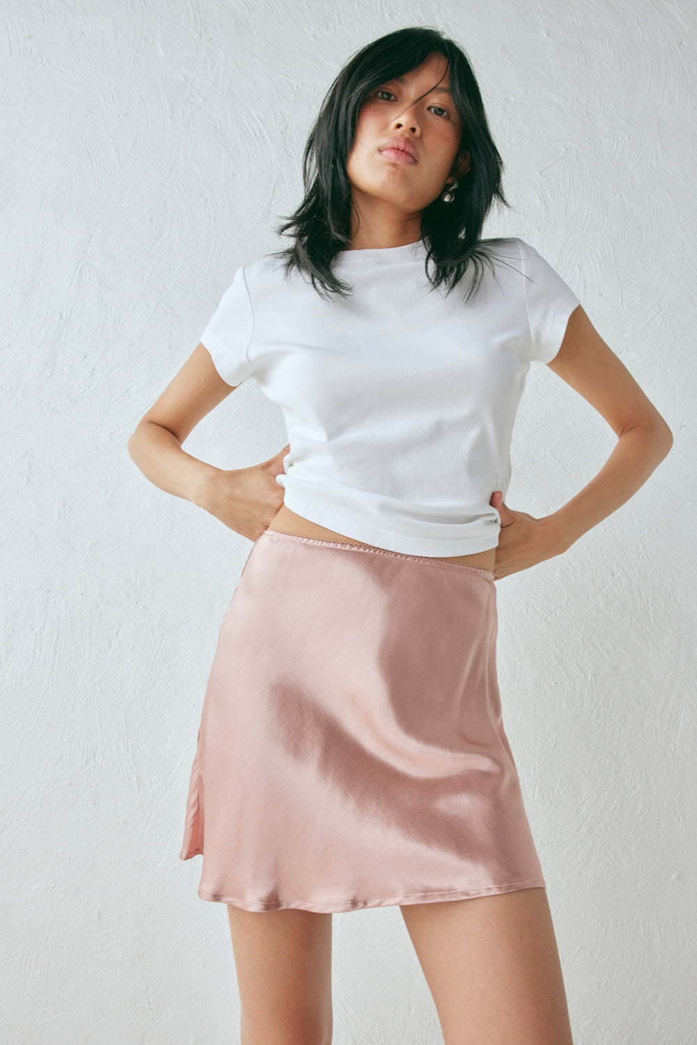 Vintage Lover Bias Cut Mini Skirt Rose