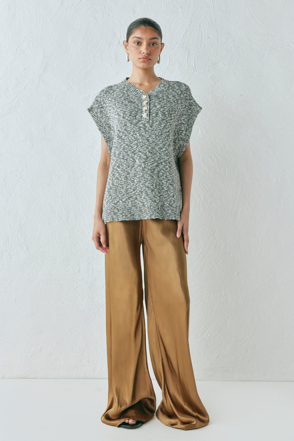Shai Knit Vest Grey Marle