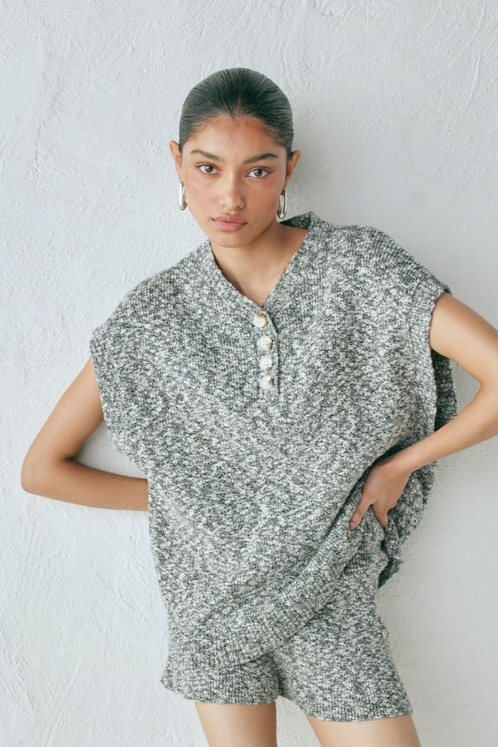 Shai Knit Vest Grey Marle
