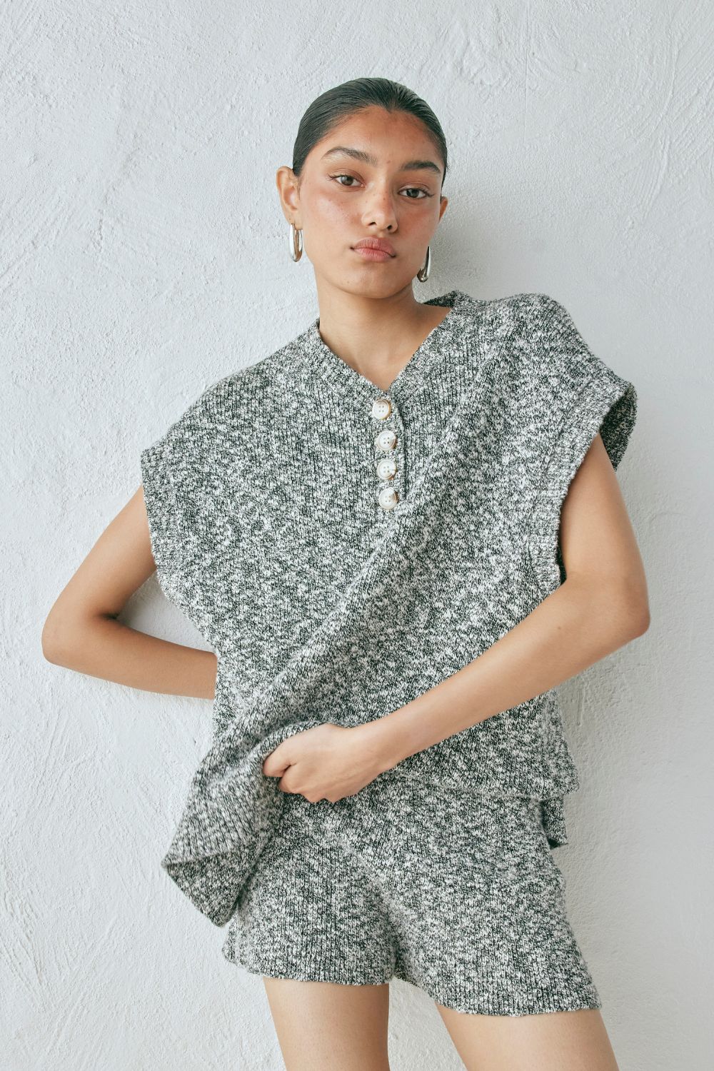 Shai Knit Shorts Grey Marle