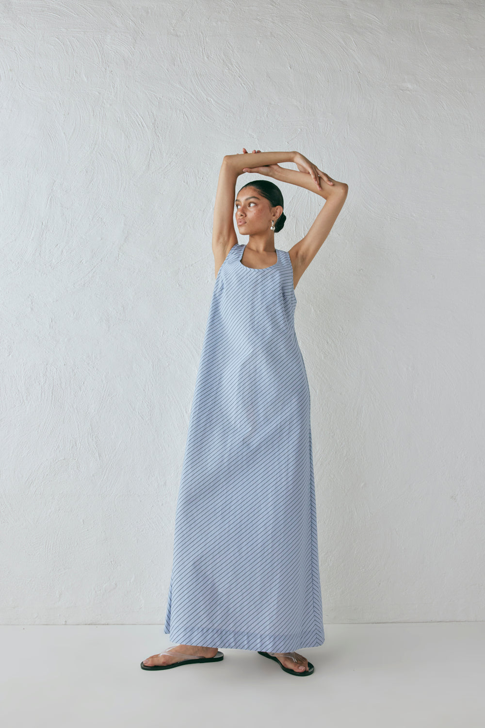Kajal Maxi Dress Blue Stripe