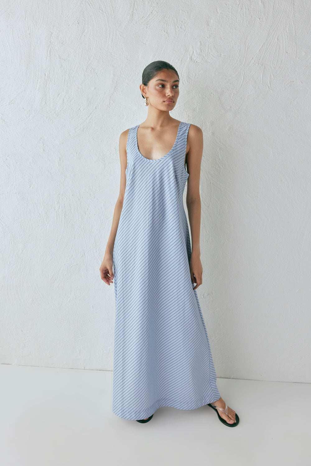 Kajal Maxi Dress Blue Stripe