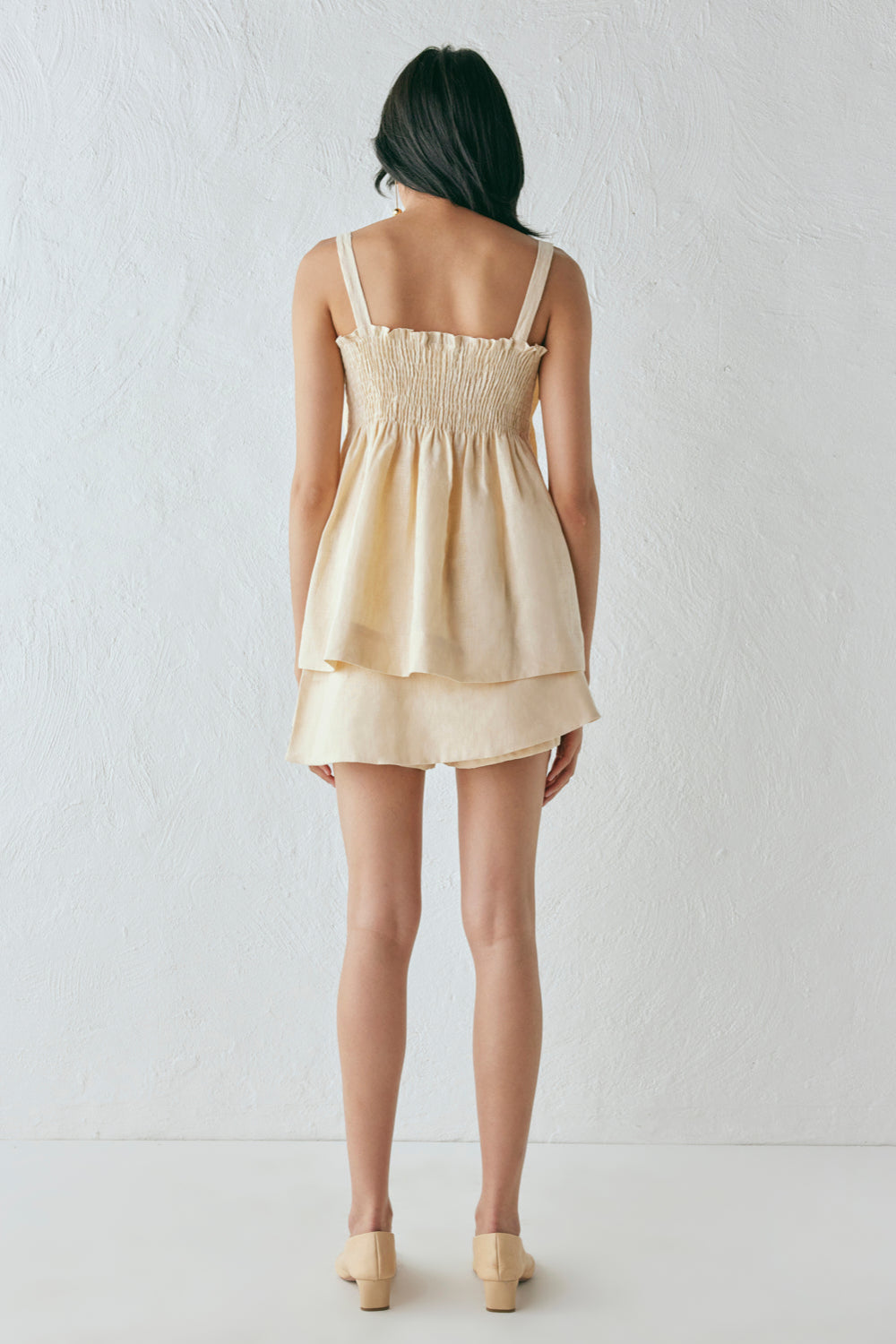 Yasmin Linen Top Custard