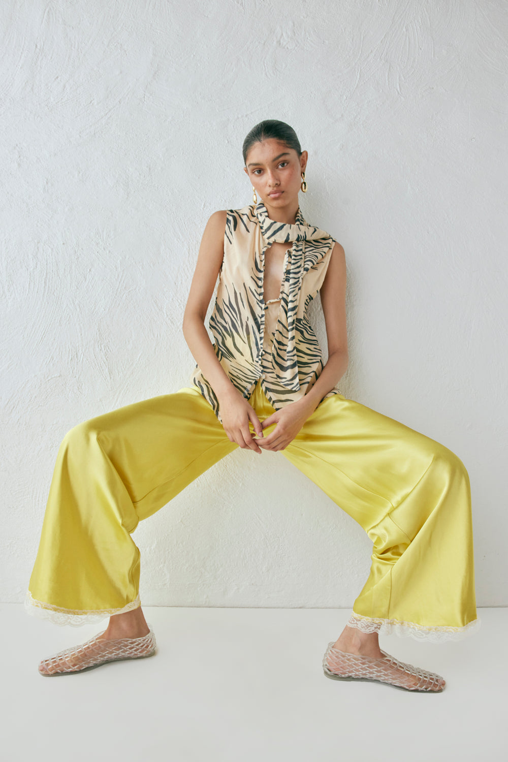 Josefin Satin Pants Citrus